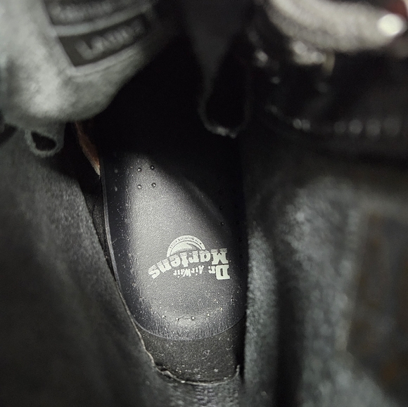 Dr. Martens Womens Black Boots with Yellow Stitching - Picture 4 of 5